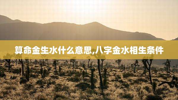 算命金生水什么意思,八字金水相生条件
