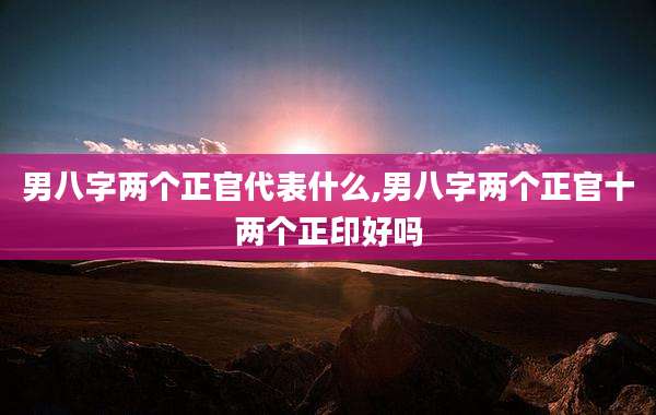 男八字两个正官代表什么,男八字两个正官十两个正印好吗