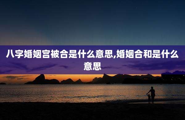 八字婚姻宫被合是什么意思,婚姻合和是什么意思