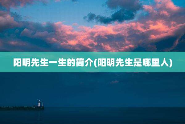 阳明先生一生的简介(阳明先生是哪里人)