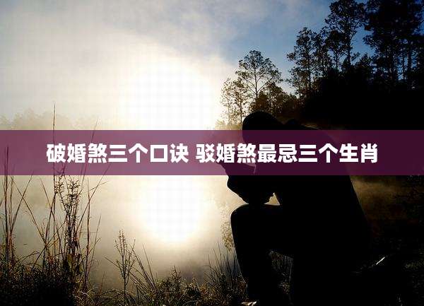 破婚煞三个口诀 驳婚煞最忌三个生肖