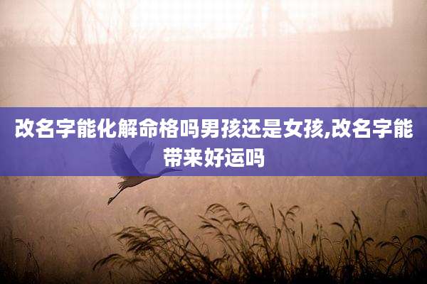 改名字能化解命格吗男孩还是女孩,改名字能带来好运吗