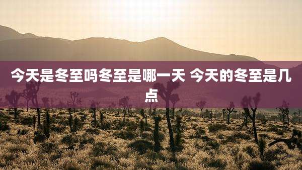 今天是冬至吗冬至是哪一天 今天的冬至是几点