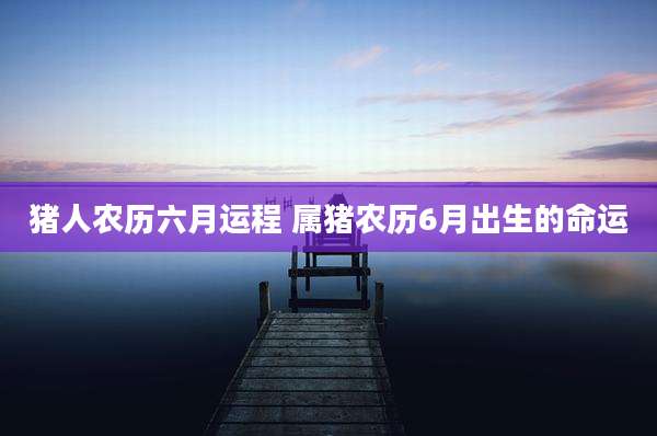 猪人农历六月运程 属猪农历6月出生的命运