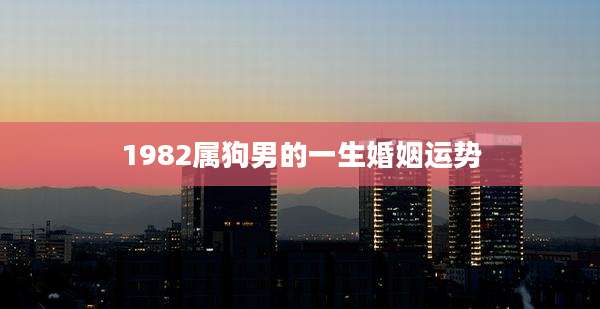 1982属狗男的一生婚姻运势