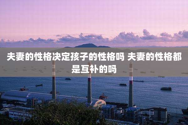 夫妻的性格决定孩子的性格吗 夫妻的性格都是互补的吗