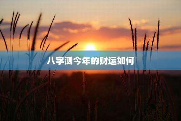 八字测今年的财运如何