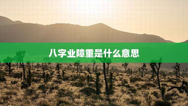 八字业障重是什么意思