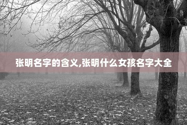 张明名字的含义,张明什么女孩名字大全