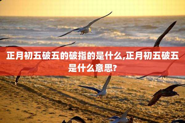正月初五破五的破指的是什么,正月初五破五是什么意思?