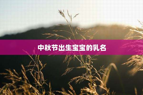 中秋节出生宝宝的乳名
