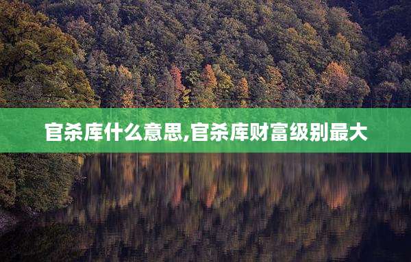 官杀库什么意思,官杀库财富级别最大