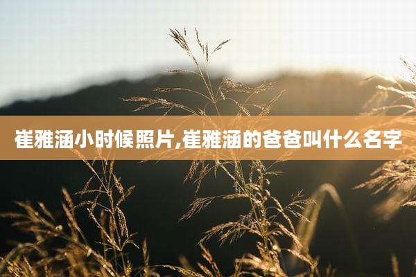 崔雅涵小时候照片,崔雅涵的爸爸叫什么名字