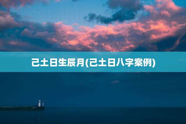 己土日生辰月(己土日八字案例)