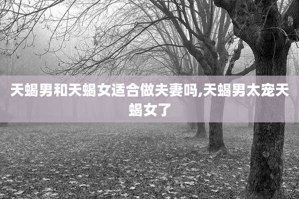 天蝎男和天蝎女适合做夫妻吗,天蝎男太宠天蝎女了