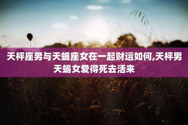天枰座男与天蝎座女在一起财运如何,天枰男天蝎女爱得死去活来