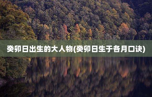 癸卯日出生的大人物(癸卯日生于各月口诀)
