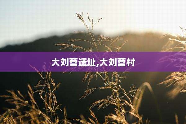 大刘营遗址,大刘营村