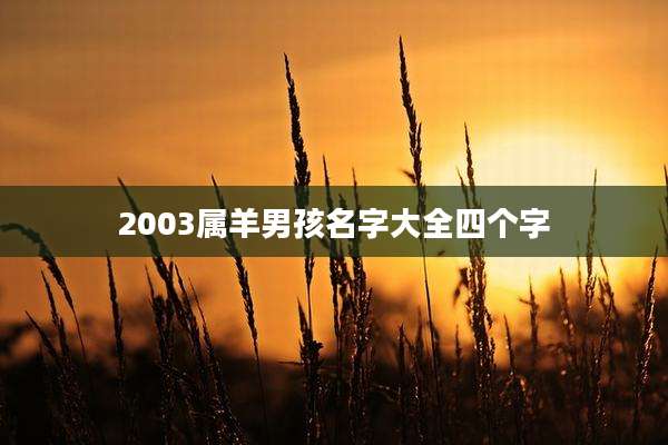2003属羊男孩名字大全四个字