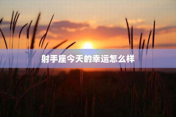 射手座今天的幸运怎么样