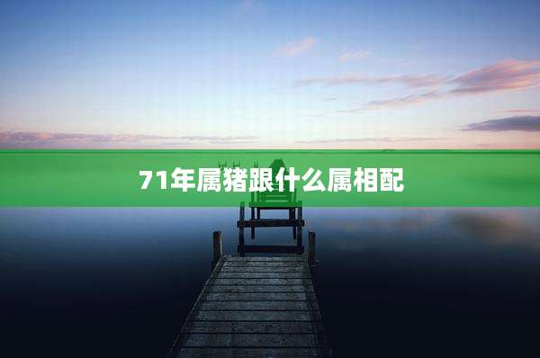 71年属猪跟什么属相配