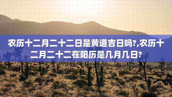 农历十二月二十二日是黄道吉日吗?,农历十二月二十二在阳历是几月几日?