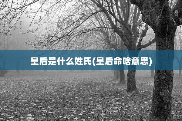 皇后是什么姓氏(皇后命啥意思)