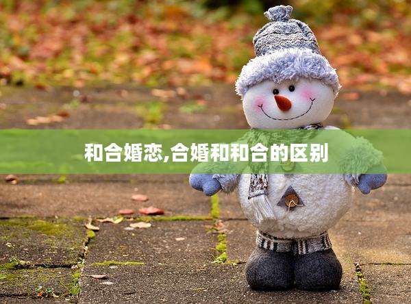 和合婚恋,合婚和和合的区别
