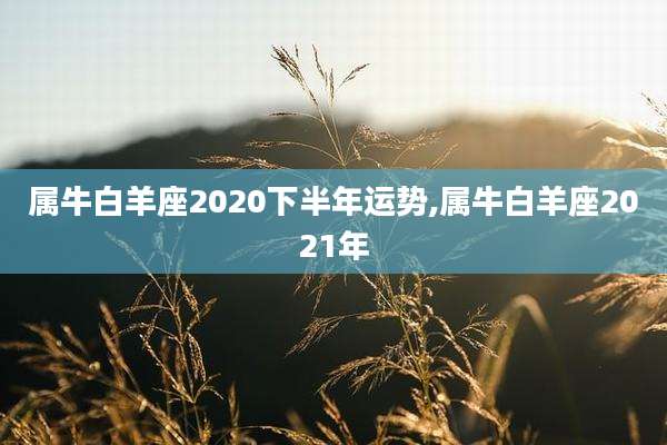 属牛白羊座2020下半年运势,属牛白羊座2021年