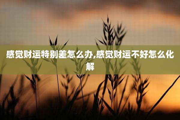 感觉财运特别差怎么办,感觉财运不好怎么化解