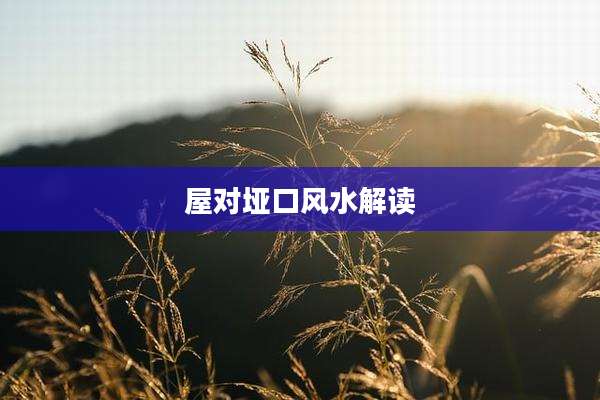屋对垭口风水解读
