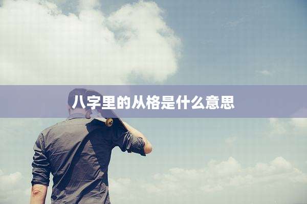 八字里的从格是什么意思