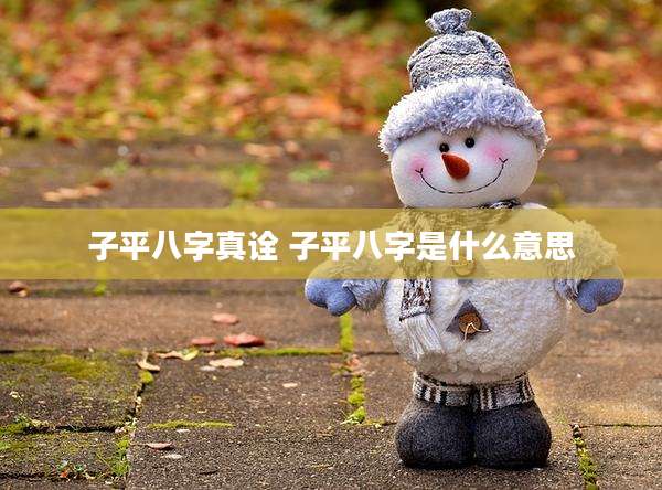 子平八字真诠 子平八字是什么意思