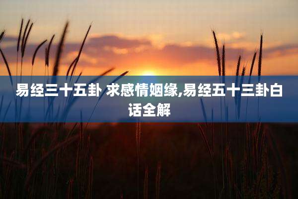 易经三十五卦 求感情姻缘,易经五十三卦白话全解