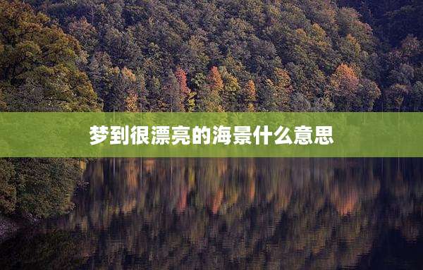 梦到很漂亮的海景什么意思