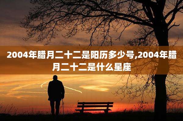 2004年腊月二十二是阳历多少号,2004年腊月二十二是什么星座