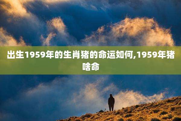 出生1959年的生肖猪的命运如何,1959年猪啥命