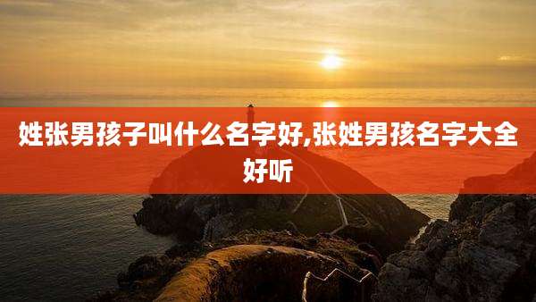 姓张男孩子叫什么名字好,张姓男孩名字大全好听