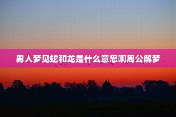 男人梦见蛇和龙是什么意思啊周公解梦
