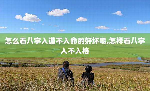 怎么看八字入道不入命的好坏呢,怎样看八字入不入格