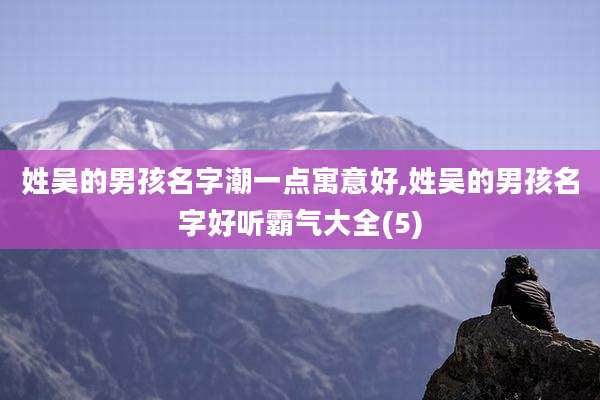 姓吴的男孩名字潮一点寓意好,姓吴的男孩名字好听霸气大全(5)