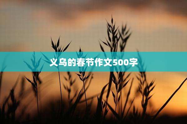 义乌的春节作文500字