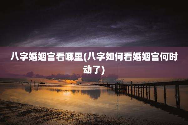八字婚姻宫看哪里(八字如何看婚姻宫何时动了)