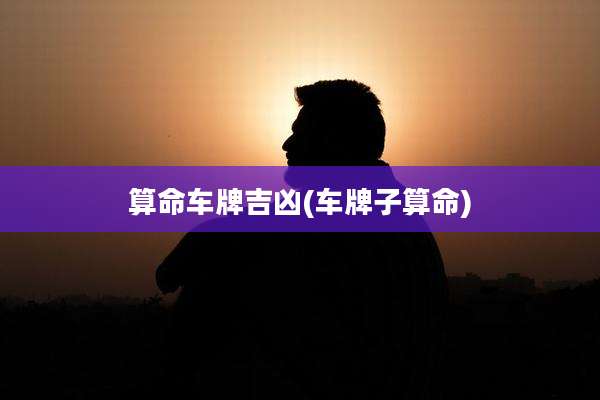 算命车牌吉凶(车牌子算命)