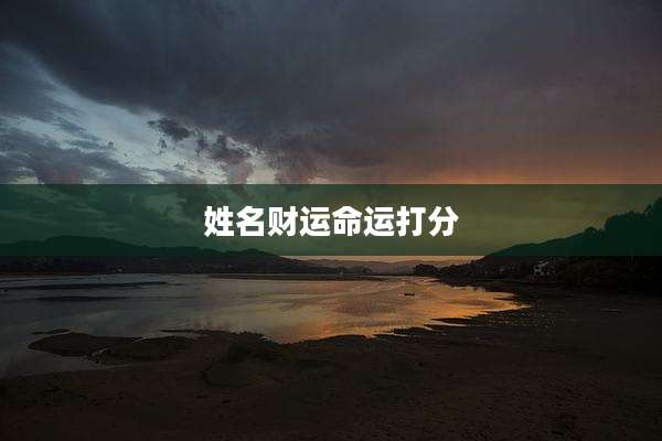 姓名财运命运打分
