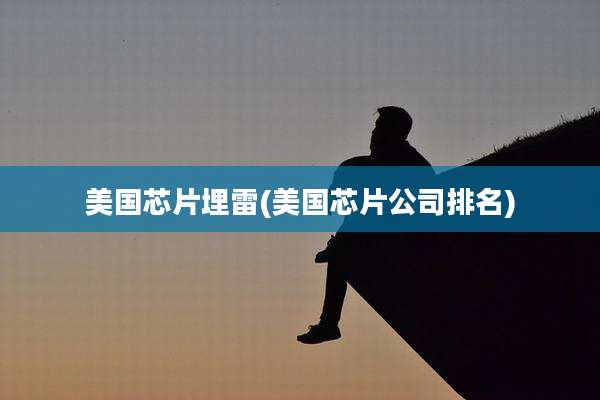 美国芯片埋雷(美国芯片公司排名)