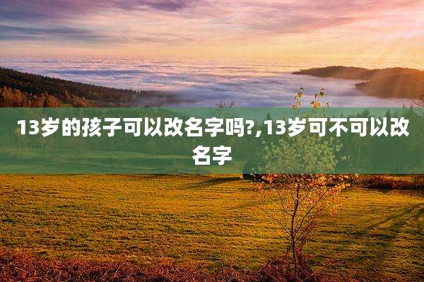 13岁的孩子可以改名字吗?,13岁可不可以改名字