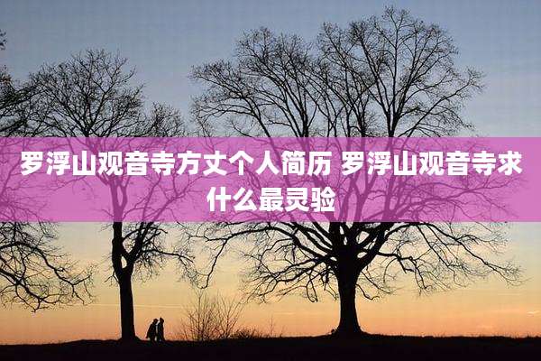 罗浮山观音寺方丈个人简历 罗浮山观音寺求什么最灵验