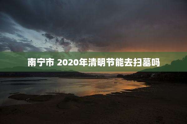 南宁市 2020年清明节能去扫墓吗