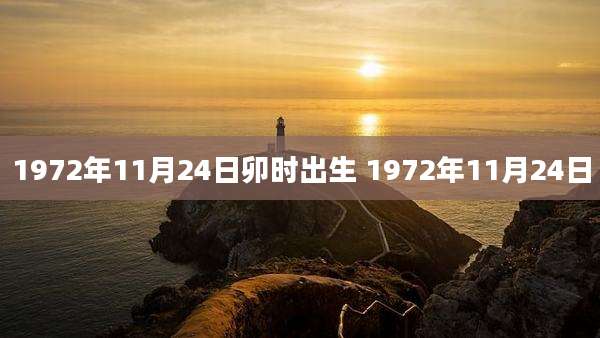 1972年11月24日卯时出生 1972年11月24日